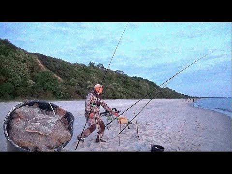 Видео: НАЛОВИЛ ВЕДРО РЫБЫ! СУМАСШЕДШИЙ КЛЕВ НОЧЬЮ. Рыбалка в Балтийском море. Ловля Камбалы.