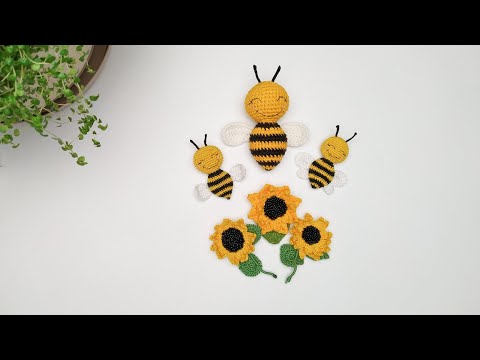 Видео: Вязаная крючком брошка пчёлка/crochet brooch bee