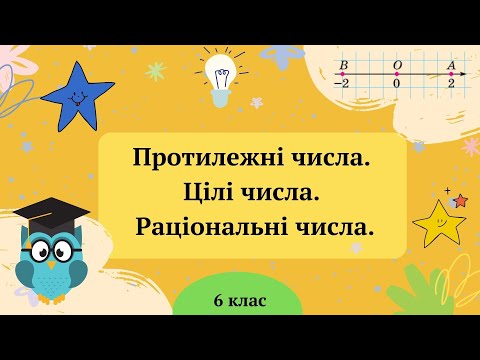 Видео: Протилежні числа. Цілі числа. Раціональні числа. 6 клас