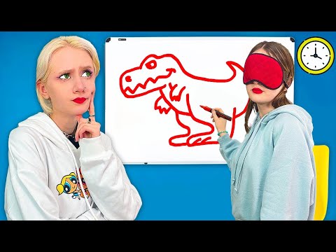 Видео: НАРИСУЙ с Закрытыми ГЛАЗАМИ за 20 секунд Челлендж!!
