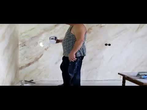 Видео: Имитация мрамора из обычной шпатлевки/ Imitation marble from the usual fillers