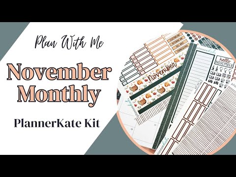 Видео: Планируйте вместе со мной | Ежемесячный выпуск за ноябрь | Наклейки PlannerKate