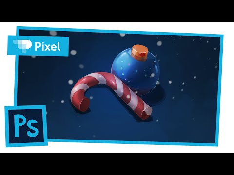 Видео: Рисуем новогоднюю иллюстрацию в Adobe Photoshop | уроки для новичков