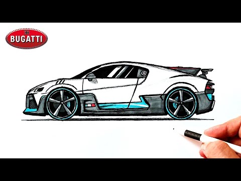 Видео: Как нарисовать машину Бугатти Диво