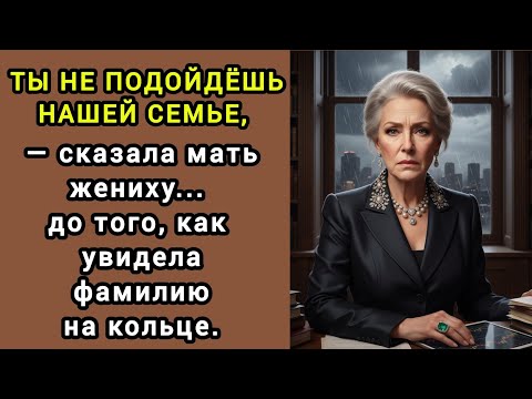 Видео: Ты не подойдёшь нашей семье, — сказала мать жениху... до того, как увидела фамилию на кольце. 