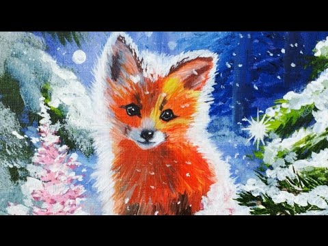 Видео: Cute little fox/ Как нарисовать лисёнка