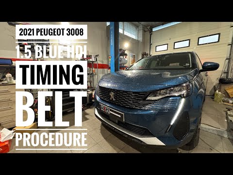 Видео: Peugeot 1.5 Blue HDI - Timing procedure - смяна на ангренажен комплект и водна помпа