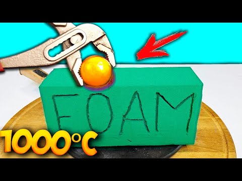 Видео: ЭКСПЕРИМЕНТ: РАСКАЛЕННЫЙ ШАР VS ФЛОРИСТИЧЕСКАЯ ГУБКА