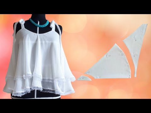 Видео: С помощью этой техники легко сшить блузку/ Двухслойная расклешенная блузка