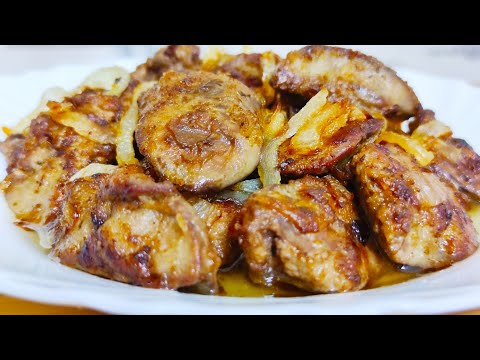 Видео: Самая вкусная и нежная куриная печень ! нежнее этой печени я не ела. Жареная куриная печень с луком