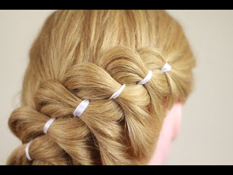 Видео: Урок по плетению косы из 4 прядей (с лентой). 4 Strands braiding (with ribbon)