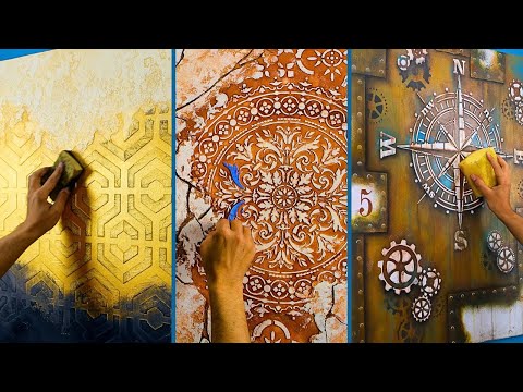 Видео: 3новых гениальных способа использования шпаклевки для создания уникального дизайна настенной росписи
