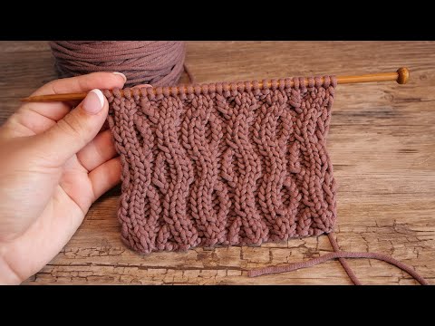 Видео: Коса «Змейка» спицами 🐍 Cable «Snake» Stitch