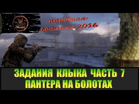 Видео: Сталкер Народная солянка 2016 Пантера на Болотах. Задания Клыка Часть 7.