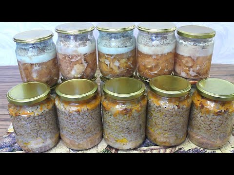 Видео: Тушенка из свинины и гречневая каша с мясом. Домашняя тушенка без автоклава.