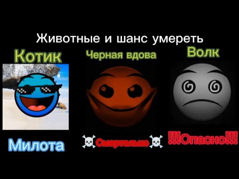 Видео: Животные + шансы умереть / гд лица #video #geometrydash