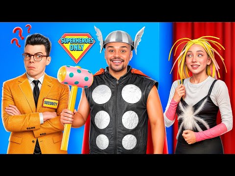 Видео: Поддельный косплей супергероя против настоящего! Как проскочить мимо Супермена в кино?