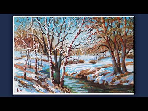 Видео: КАК НАРИСОВАТЬ ВЕСНУ🌺РИСУЕМ ВЕСЕННИЙ ПЕЙЗАЖ🌺РИСУЕМ ВЕСНУ🌺 ВЕСНА ГУАШЬЮ ПРОСТО.