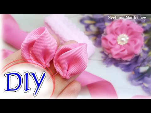 Видео: Шикарный лепесток - прекрасный результат! Бантики из репсовых лент / МК канзаши