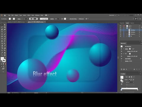 Видео: Стекломорфизм(Glass Morphism Effect) в Иллюстраторе: работа с фоном