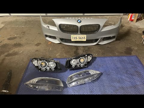 Видео: Замена линз фар BMW M550 i 2011 года