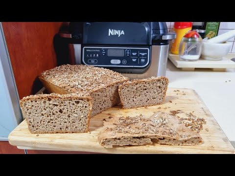 Видео: Ninja Grill!!!Ржаной хлеб в Гриле Нидзя!Ржаная лепешка!!!Ninja Grill!Rye bread at the Ninja Grill!