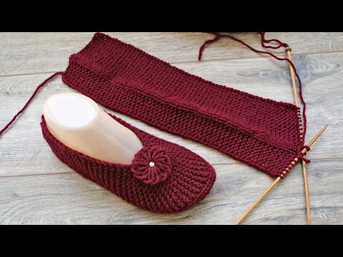 Видео: Следки по-турецки на двух спицах 🍒 Two-spoke slippers