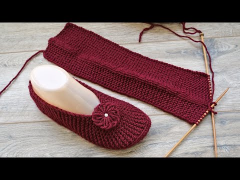 Видео: Следки по-турецки на двух спицах 🍒 Two-spoke slippers