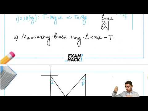 Видео: Невесомый стержень АВ с двумя малыми грузиками массами m1 = 200 г и m2 = 100 г - №30716