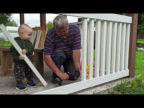 Видео: Красивое ограждение для беседки! Помогали все!