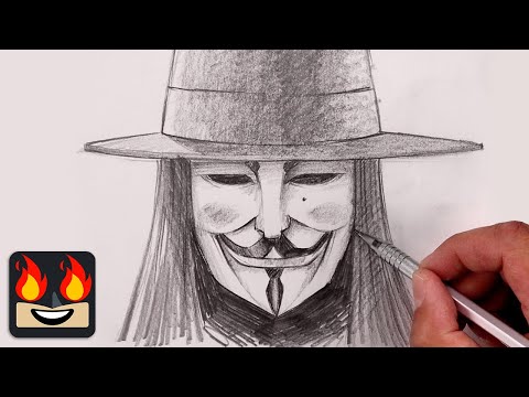 Видео: Как рисовать Гая Фолкса | V — значит вендетта