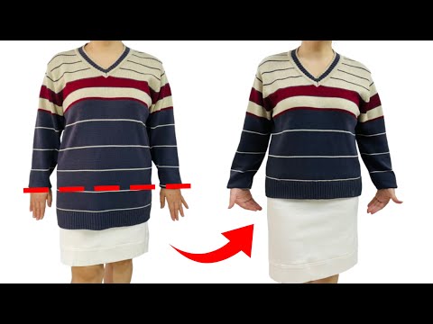 Видео: Как укоротить свитер без швейной машины — секрет сохранения формы!