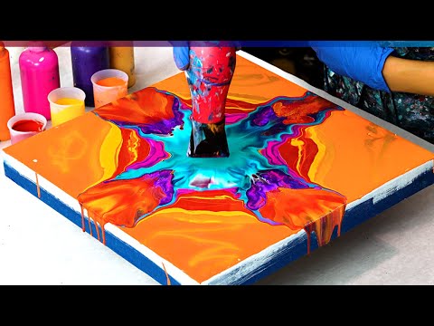 Видео: 🍂 Осенний всплеск красок 🍂 Акриловая заливка ~ СОТРУДНИЧЕСТВО с @ Molly’s Artistry 🤝 ~ Новый вызов