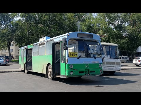 Видео: автобус Mercedes-Benz O305  № Х 743 ЕМ 96 трëхдверка маршрут 90-75 через 2 посëлка