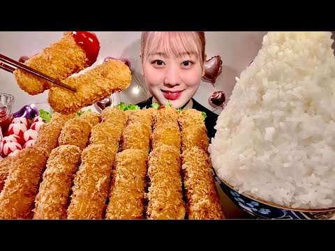 Видео: ASMR крокеты из крабового крема【русские субтитры】【Mukbang/ Eating Sounds】