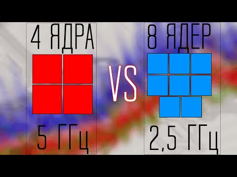 Видео: 4 ядра 5 ГГц vs 8 ядер 2,5 ГГц