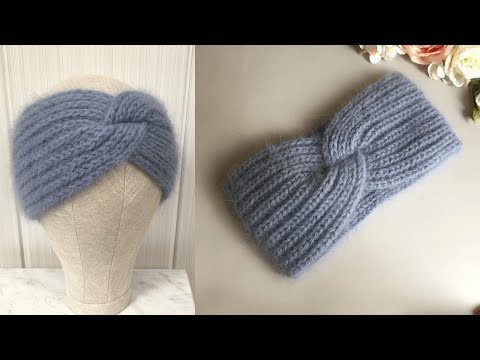 Видео: МЕГА ПРОСТАЯ ПОВЯЗКА НА ГОЛОВУ ЗА 2 ЧАСА ! РАСХОД МЕНЬШЕ МОТКА ! KNITTED HAT