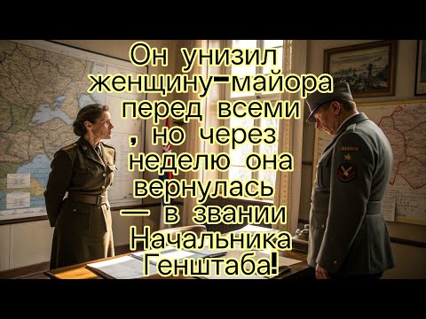 Видео: Он унизил женщину-майора перед всеми, но через неделю она вернулась — в звании Начальника Генштаба!