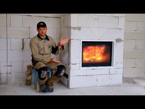 Видео: ОН ГОТОВ! КАМИН ИЗ ГАЗОБЕТОНА! Часть 2. Каминный короб