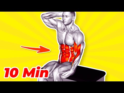 Видео: ➜ 10-минутная тренировка на стуле ➜ Сожгите жир на животе, не вставая!