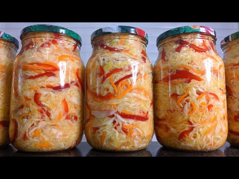 Видео: Салат из капусты на всю зиму! Без варки и стерилизации! Маринованная капуста супер закуска!