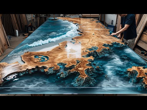 Видео: Процесс создания стола, вмещающего море. Корейский стол