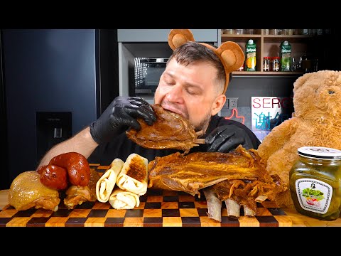 Видео: BOILED LAMB RIBS, SAUSAGES, CHEESE ROLLS. ASMR MUKBANG, АСМР МУКБАНГ, 먹방, 大食い, たべる, 谢尔盖