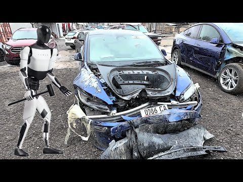 Видео: Ремонт Tesla model 3 Higland 2024 года с аукциона: Ремонт фронтального удара