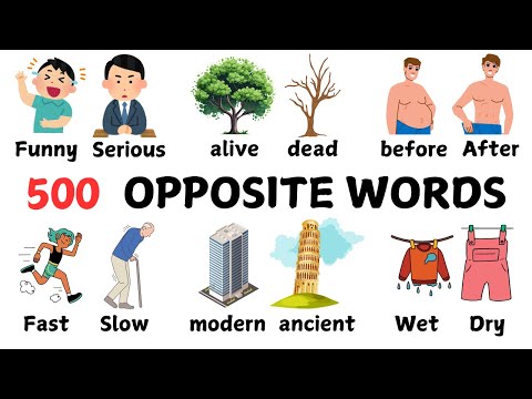 Видео: 500 антонимов и противоположных слов в английском языке для начинающих