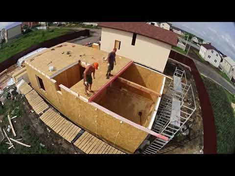 Видео: Сборка дома из СИП панелей. 17 рабочих дней за 4 минуты. SIP house 110m2 ready for 17 work days.