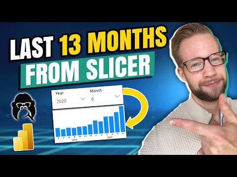 Видео: Показать последние 13 месяцев из выбора среза в Power BI (DAX)
