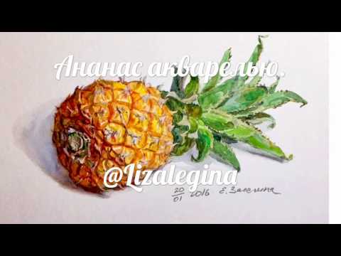 Видео: Рисуем ананас акварелью