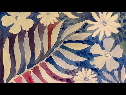 Видео: Интуитивная живопись: рисуем цветущие веточки и листья -подойдёт и взрослым, и детям.