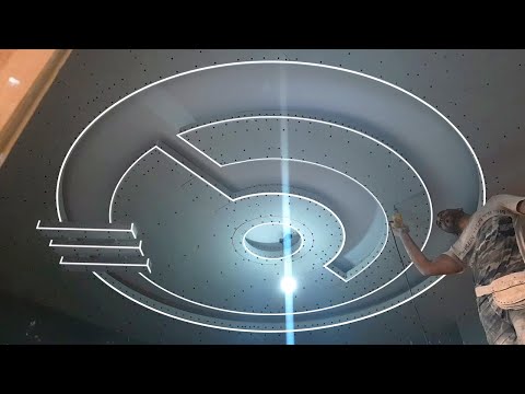 Видео: плоский гипсокартон потолок с некоторыми кривыми разрезами